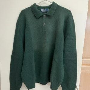 Polo by Ralph Lauren Men's Sweater 100% Lambswool Size XL Long Sleeve Green